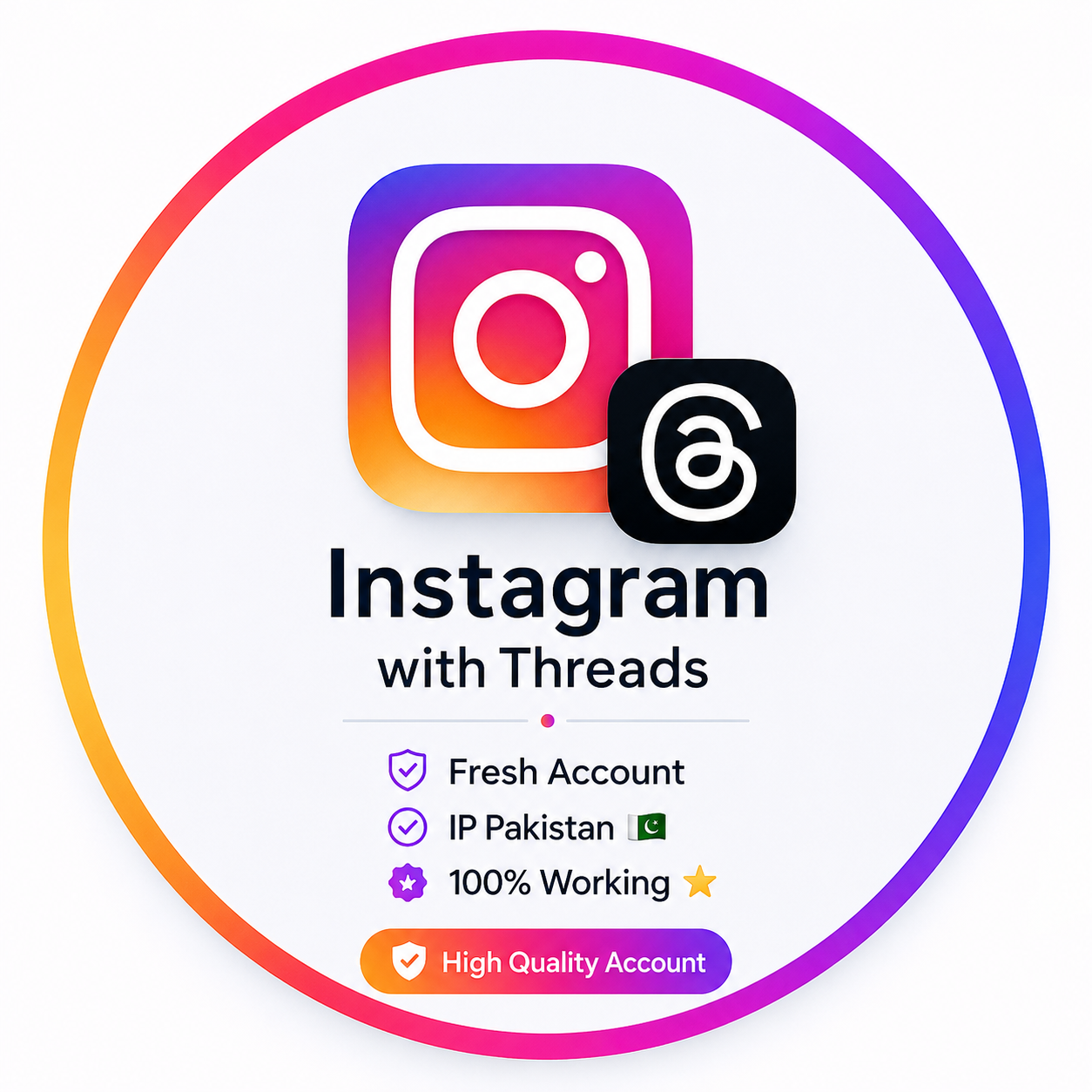 Fresh Instagram account with threads joined account